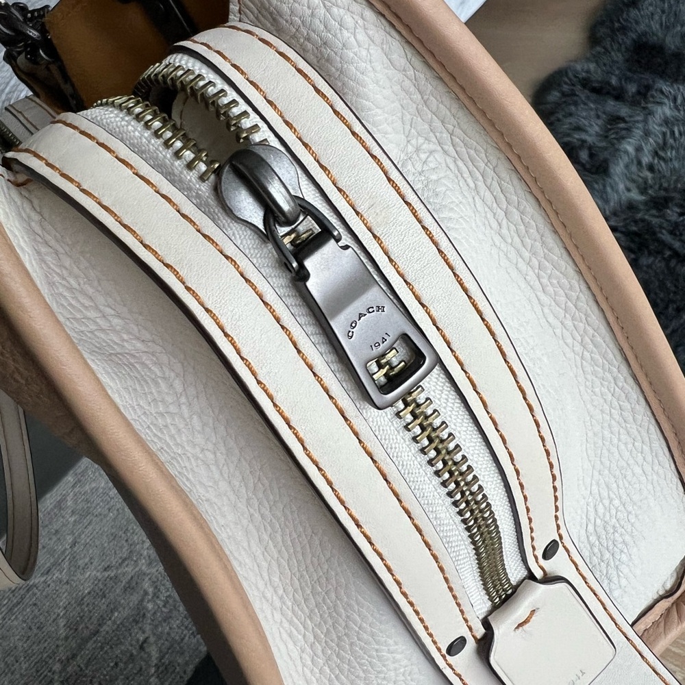Coach Rouge Beige Tote with Snakeskin Accents - Picture 14 of 17